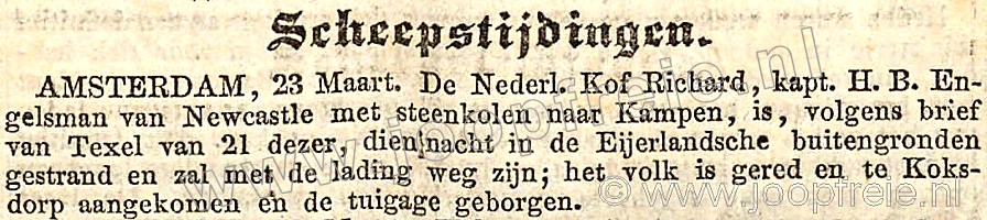 Schip loopt aan de grond